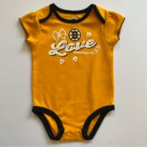 Boston Bruins Shirt Size 3 6 Months Hockey Baby Girls One Piece Romper New NWOT